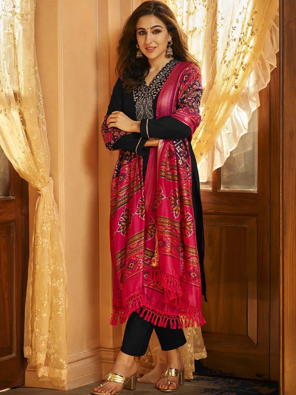 Sara By Nsf Cotton With Embroidery Work Top And Bottom Dupatta Wholesale Online